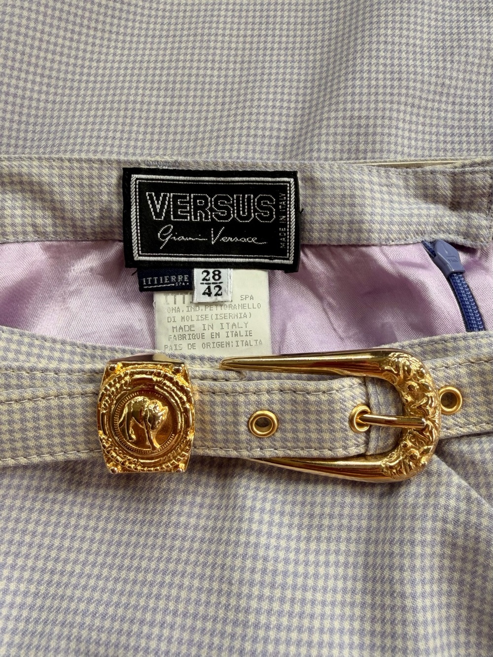 Vintage 90s Versus Versace mini skirt with belt